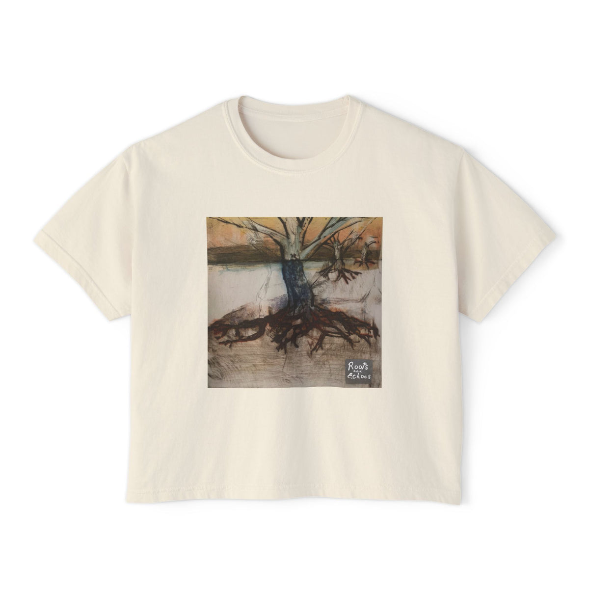 Tree with Exposed Roots Tee | Illustrated nature art, lyric back print