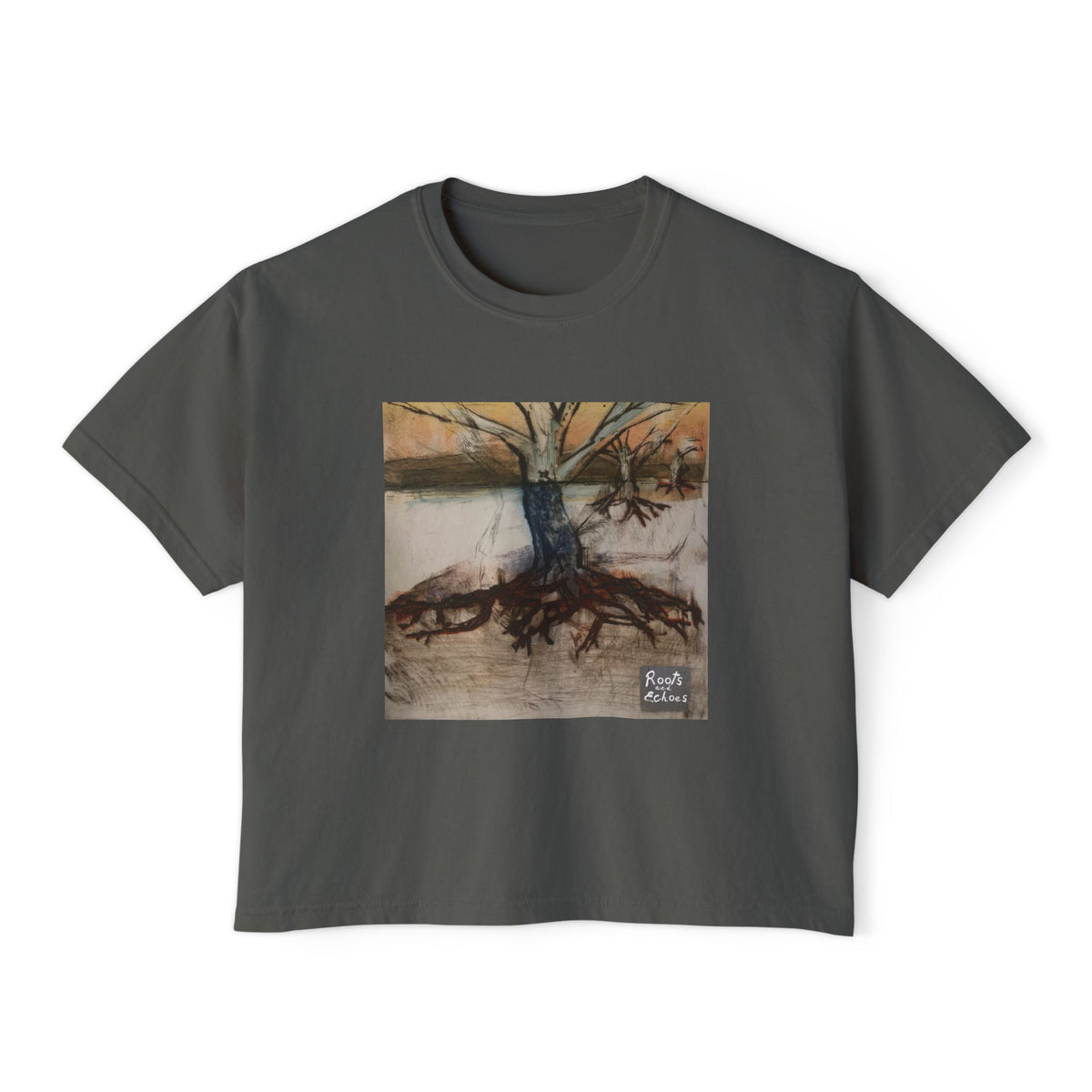 Tree with Exposed Roots Tee | Illustrated nature art, lyric back print