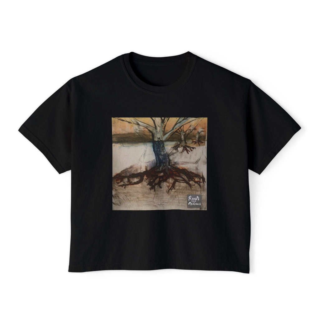 Tree with Exposed Roots Tee | Illustrated nature art, lyric back print