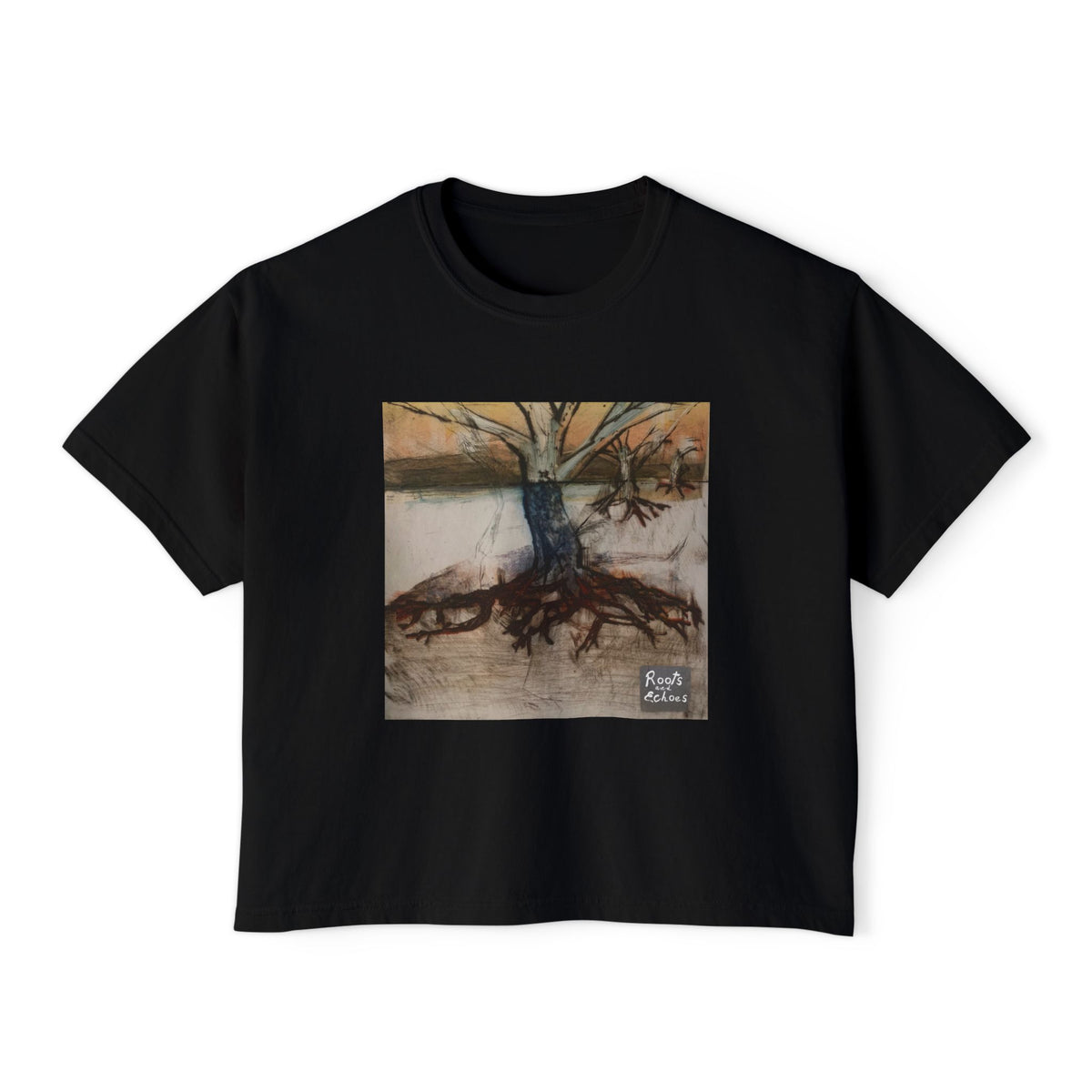 Tree with Exposed Roots Tee | Illustrated nature art, lyric back print